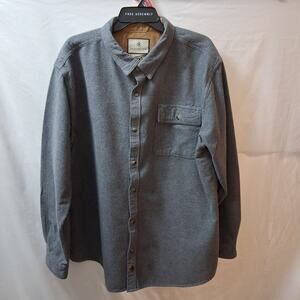 Legendary Whitetails Buck Camp Funnel Men's Gray Shirt Charcoal Button-Up-2XL